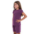 Girls summer pajama set Purple t-shirt +shorts